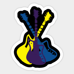 Boutique Guitar Retro Pop Art Sticker